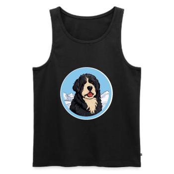 Friesische Wasserhundrasse Karikatur Kawaii Aquarell - Männer Premium Bio Tank Top - Schwarz - Vorne - Michal (187cm)