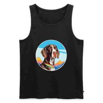 Français Gascogne Pointer chien race Cartoon Kawaii Wa - Débardeur bio Premium Homme - noir - Devant - Michal (187cm)