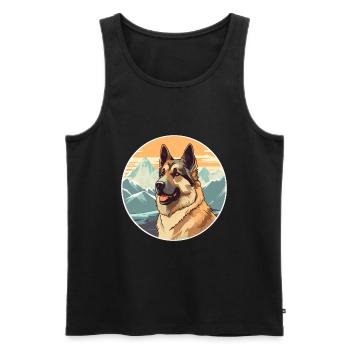Race de chien de berger d’Europe de l’Est Cartoon Kawaii Wa - Débardeur bio Premium Homme - noir - Devant - Michal (187cm)