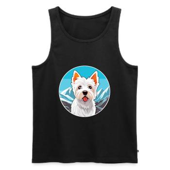 Anglais Terrier Blanc Chien Race Cartoon Kawaii Wat - Débardeur bio Premium Homme - noir - Devant - Michal (187cm)
