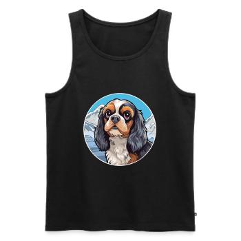 Anglais Jouet Épagneul Chien Race Cartoon Kawaii Eau - Débardeur bio Premium Homme - noir - Devant - Michal (187cm)