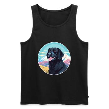 Plat enduit Retriever chien race dessin animé Kawaii Wat - Débardeur bio Premium Homme - noir - Devant - Michal (187cm)