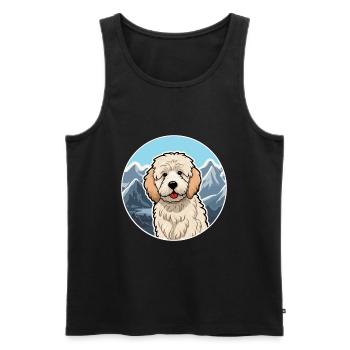 Allemand Sheeppoodle chien race Cartoon Kawaii Waterc - Débardeur bio Premium Homme - noir - Devant - Michal (187cm)