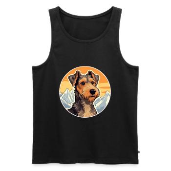 Chien de chasse allemand Terrier race Cartoon Kawaii Wa - Débardeur bio Premium Homme - noir - Devant - AI Model Male 178 light (178cm)