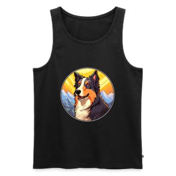 Georgischer Schäferhund Rasse Cartoon Kawaii Waterco - Männer Premium Bio Tank Top - Schwarz - Vorne - Michal (187cm)