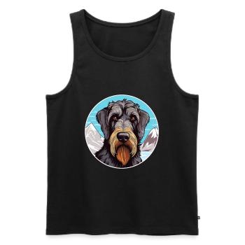 Giant Schnauzer Dog Breed Cartoon Kawaii Watercolo - Men's Premium Organic Tank Top - black - Front - Michal (187cm)