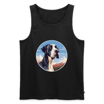 Große Dogge Hunderasse Cartoon Kawaii Aquarell - Männer Premium Bio Tank Top - Schwarz - Vorne - Michal (187cm)