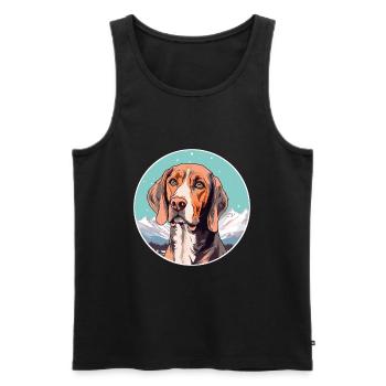 Harrier Hunderasse Cartoon Kawaii Aquarell - Männer Premium Bio Tank Top - Schwarz - Vorne - Michal (187cm)