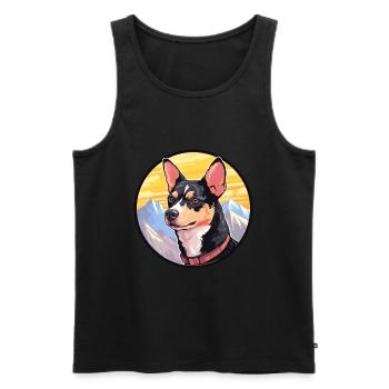 Terrier japonais chien race dessin animé kawaii watercol - Débardeur bio Premium Homme - noir - Devant - Michal (187cm)