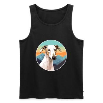 Galgo Español Hunderasse Cartoon Kawaii Aquarell - Männer Premium Bio Tank Top - Schwarz - Vorne - Michal (187cm)