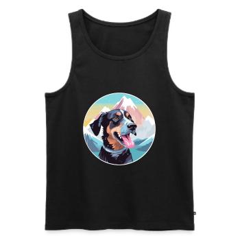 Gascon Saintongeois Chien Race Cartoon Kawaii Eau - Débardeur bio Premium Homme - noir - Devant - Michal (187cm)