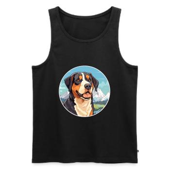 Grande race de bouvier suisse Cartoon Kawaii Wa - Débardeur bio Premium Homme - noir - Devant - Michal (187cm)