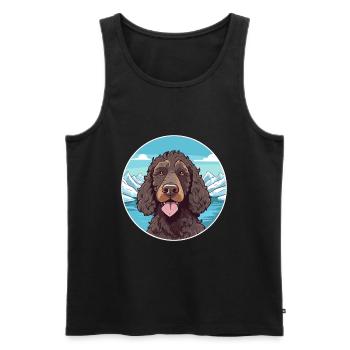 Irischer Wasserspaniel Hunderasse Cartoon Kawaii Wasser - Männer Premium Bio Tank Top - Schwarz - Vorne - Michal (187cm)