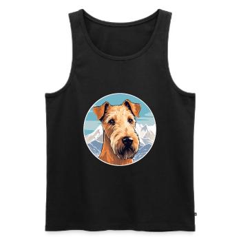 Irish Terrier chien race Cartoon Kawaii aquarelle - Débardeur bio Premium Homme - noir - Devant - Michal (187cm)