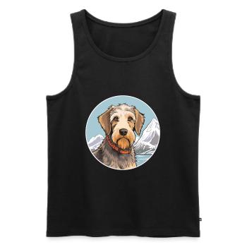 Chien de chasse à poil dur d’Istrie race de chien Cartoon Kawaii - Débardeur bio Premium Homme - noir - Devant - Michal (187cm)