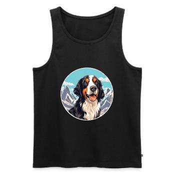 Jamthund Dog Breed Cartoon Kawaii Watercolor - Men's Premium Organic Tank Top - black - Front - Michal (187cm)