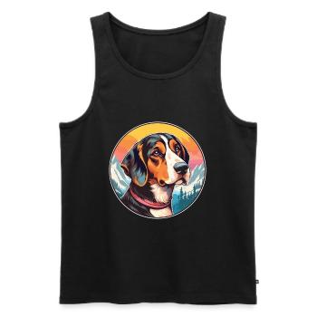 Chien chien allemand race dessin animé Kawaii aquarelle - Débardeur bio Premium Homme - noir - Devant - Michal (187cm)