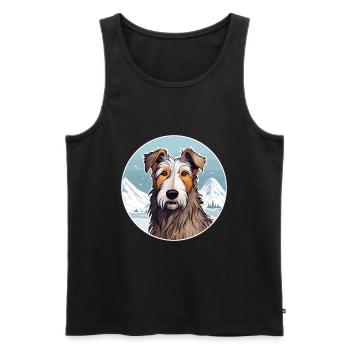 Hare Indian Dog Breed Cartoon Kawaii Watercolor - Men's Premium Organic Tank Top - black - Front - Michal (187cm)