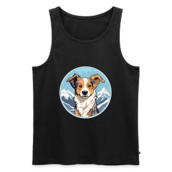 Havenese chien race dessin animé Kawaii aquarelle - Débardeur bio Premium Homme - noir - Devant - Michal (187cm)