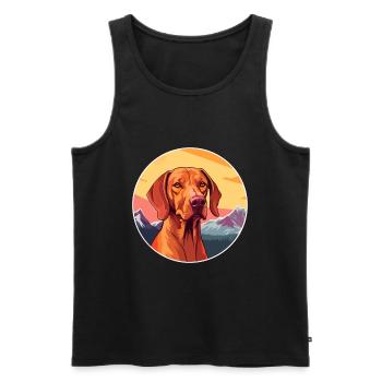Hongrois Vizsla Chien Race Cartoon Kawaii Watercol - Débardeur bio Premium Homme - noir - Devant - Michal (187cm)