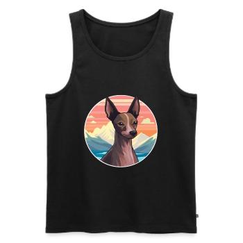 Inca Haarlose Hunderasse Cartoon Kawaii Aquarell - Männer Premium Bio Tank Top - Schwarz - Vorne - Michal (187cm)