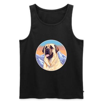 Kangal chien race dessin animé Kawaii aquarelle - Débardeur bio Premium Homme - noir - Devant - Michal (187cm)