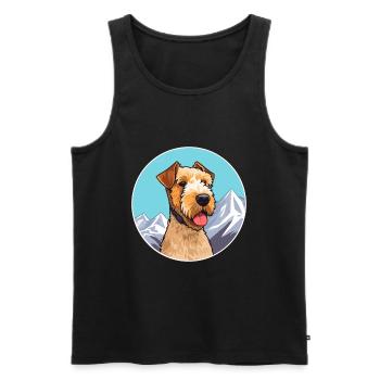 Lakeland Terrier chien race dessin animé Kawaii Watercol - Débardeur bio Premium Homme - noir - Devant - Michal (187cm)
