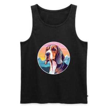 Chien de chasse lituanien race de chien Cartoon Kawaii Watercol - Débardeur bio Premium Homme - noir - Devant - Michal (187cm)