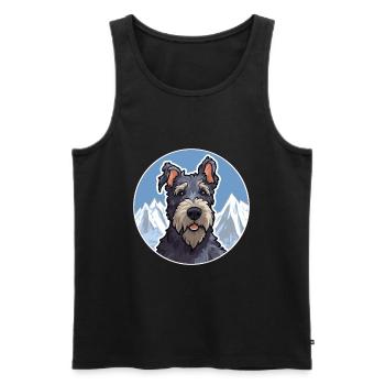 Kerry Blue Terrier chien race dessin animé kawaii Waterc - Débardeur bio Premium Homme - noir - Devant - Michal (187cm)