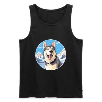 Labrador Husky Hunderasse Cartoon Kawaii Aquarell - Männer Premium Bio Tank Top - Schwarz - Vorne - Michal (187cm)
