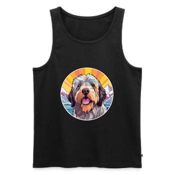 Middle Asian Ovtcharka Dog Breed Cartoon Kawaii Wa - Men's Premium Organic Tank Top - black - Front - Michal (187cm)
