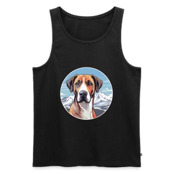 Mountain Cur Hunderasse Cartoon Kawaii Aquarell - Männer Premium Bio Tank Top - Schwarz - Vorne - Michal (187cm)