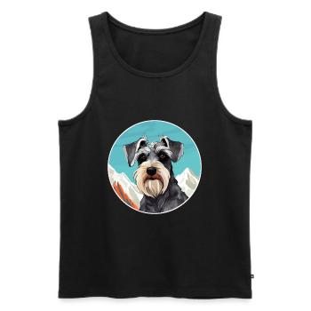 Mittelschnauzer Hunderasse Cartoon Kawaii Watercolo - Männer Premium Bio Tank Top - Schwarz - Vorne - AI Model Male 178 light (178cm)