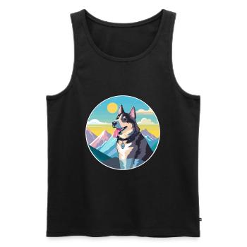 Laufhund Hunderasse Cartoon Kawaii Aquarell - Männer Premium Bio Tank Top - Schwarz - Vorne - Michal (187cm)