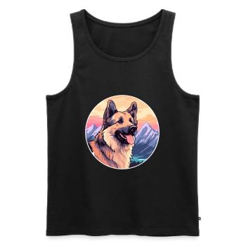 Majorca Shepherd Dog Breed Cartoon Kawaii Watercol - Men's Premium Organic Tank Top - black - Front - Michal (187cm)