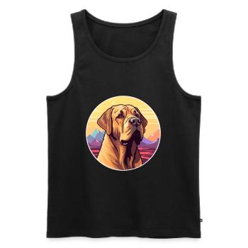 Mallorca Mastiff Dog Breed Cartoon Kawaii Watercol - Men's Premium Organic Tank Top - black - Front - Michal (187cm)