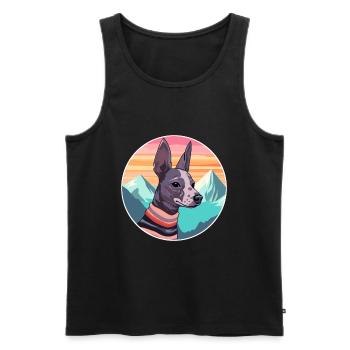 Mexikanische haarlose Hunderasse Cartoon Kawaii Watercol - Männer Premium Bio Tank Top - Schwarz - Vorne - Michal (187cm)