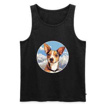 Miniature Fox Terrier chien race Cartoon Kawaii Wat - Débardeur bio Premium Homme - noir - Devant - Michal (187cm)