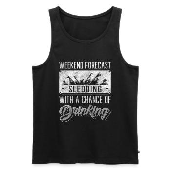 Rodeln Schnee Piste Winterurlaub - Männer Premium Bio Tank Top - Schwarz - Vorne - AI Model Male 178 light (178cm)
