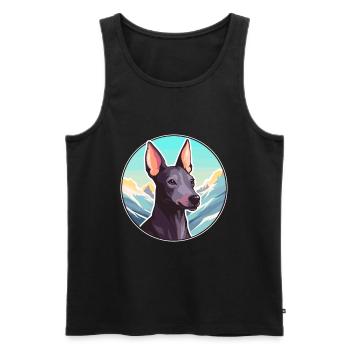 Chien nu péruvien race Cartoon Kawaii Waterco - Débardeur bio Premium Homme - noir - Devant - Michal (187cm)