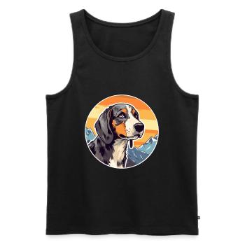 Polnische Jagdhunderasse Karikatur Kawaii Aquarell - Männer Premium Bio Tank Top - Schwarz - Vorne - AI Model Male 178 light (178cm)