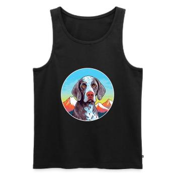 Chien d’arrêt portugais race dessin animé kawaii waterc - Débardeur bio Premium Homme - noir - Devant - Michal (187cm)