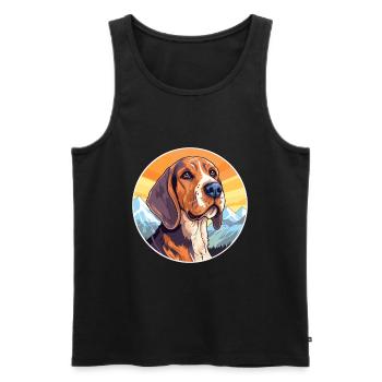 Posavac Hound Dog Breed Cartoon Kawaii Watercolor - Men's Premium Organic Tank Top - black - Front - Michal (187cm)