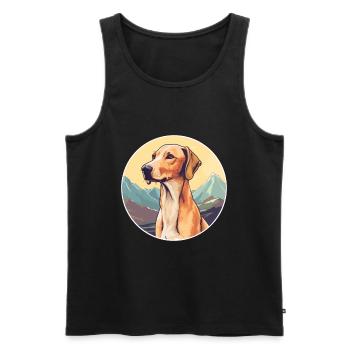 Vieux lévrier croate race de chien dessin animé Kawaii W - Débardeur bio Premium Homme - noir - Devant - Michal (187cm)