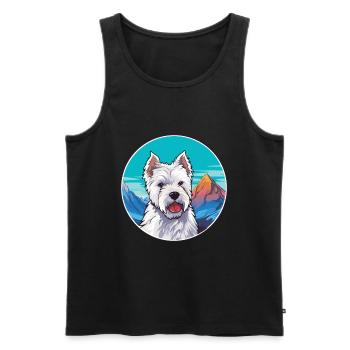 Ormskirk Terrier Dog Breed Cartoon Kawaii Watercol - Men's Premium Organic Tank Top - black - Front - Michal (187cm)