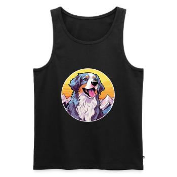Perro de Presa Mallorquinische Hunderasse Cartoon Kawaii - Männer Premium Bio Tank Top - Schwarz - Vorne - AI Model Male 178 light (178cm)
