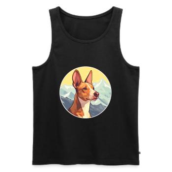 Podenco Ibicenco Race De Chien Cartoon Kawaii Watercol - Débardeur bio Premium Homme - noir - Devant - Michal (187cm)