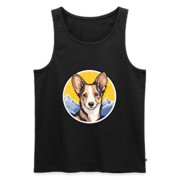 Portugiesische Podengo-Hunderasse Cartoon Kawaii Waterc - Männer Premium Bio Tank Top - Schwarz - Vorne - Michal (187cm)