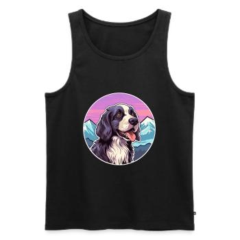 Portuguese Watchdog Dog Breed Cartoon Kawaii Water - Men's Premium Organic Tank Top - black - Front - Michal (187cm)