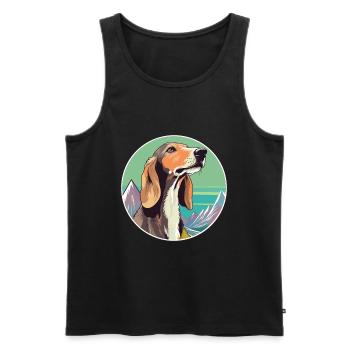 Saluki Dog Breed Cartoon Kawaii Watercolor - Men's Premium Organic Tank Top - black - Front - AI Model Male 178 light (178cm)